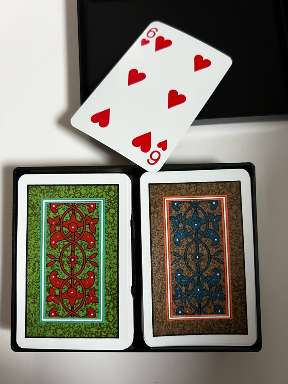 Vintage Arabesque Double Deck Playing Cards with Case